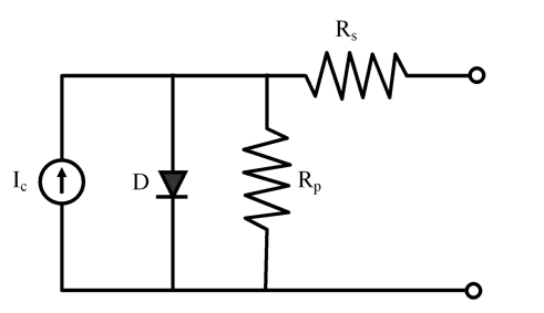 Electric scheme of one photovoltaic cell